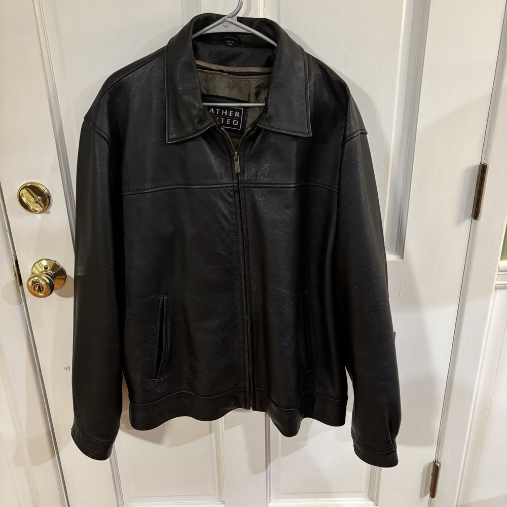 vintage Leather Limite Bomber d jacket Removable Quilted Lining Black XL‎ EUC